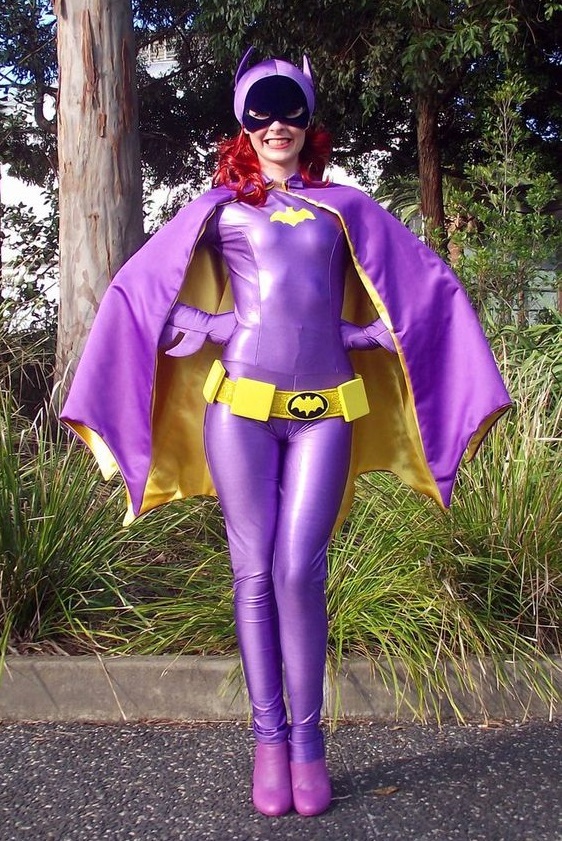 Purple Shiny Batgirl Cosplay Superhero Costume